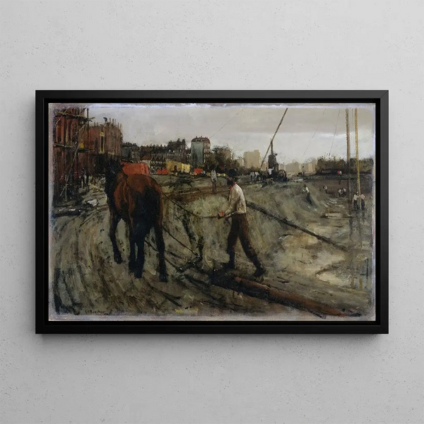 Bouwplaats - George Hendrik Breitner — ingelijst kunstwerk aan de muur