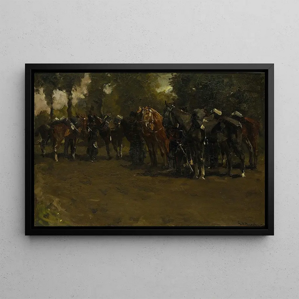 Cavalerie au repos - George Hendrik Breitner — ingelijst kunstwerk aan de muur