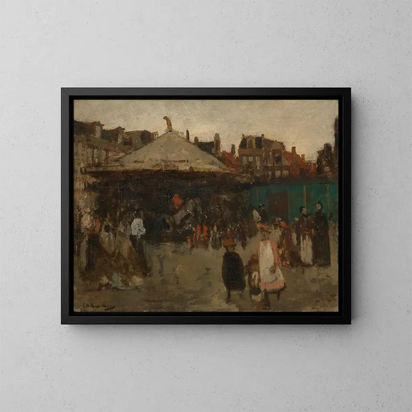 Fair on Haarlemmer Square - George Hendrik Breitner — framed artwork on a wall