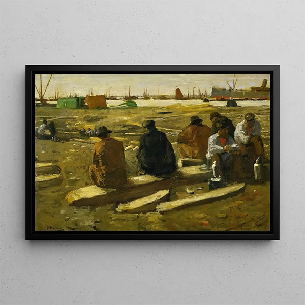 George Hendrik Breitner - Lunchtime at the Building Site on the Van Diemenstraat in Amsterdam.webp