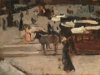 George Hendrik Breitner - Paardentrams en figuren op een plein.webp
