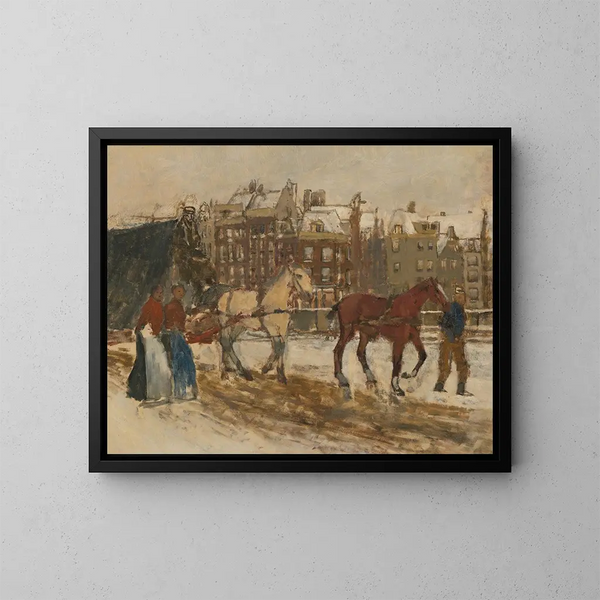 Rokin - George Hendrik Breitner — framed artwork on a wall