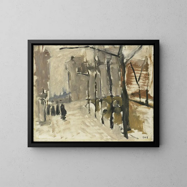 View of The Hague - George Hendrik Breitner — framed artwork on a wall
