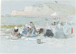 George Henry Boughton - Washerwomen on the Beach at Etretat.webp