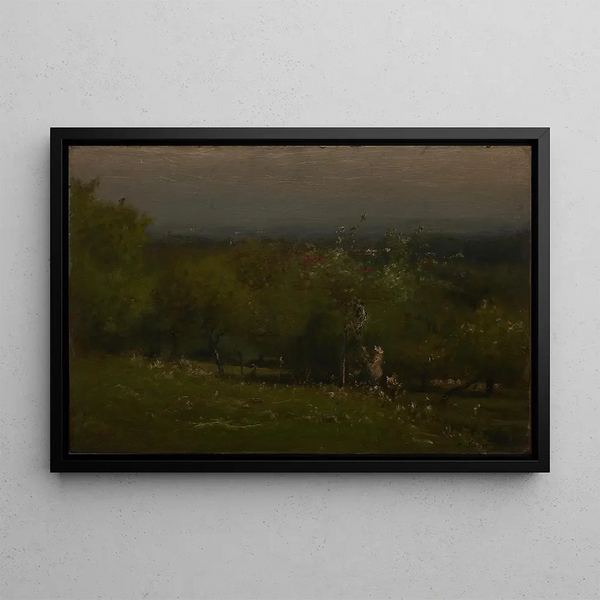Orchard of Apple Trees - George Inness — framed artwork on a wall