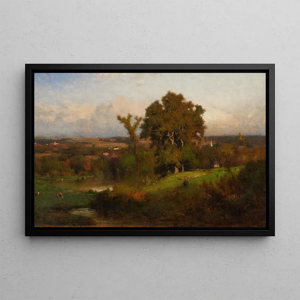 Herfst nabij Marshfield - George Inness — ingelijst kunstwerk aan de muur