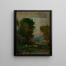 Koeien aan de rand van een beek - George Inness — ingelijst kunstwerk aan de muur