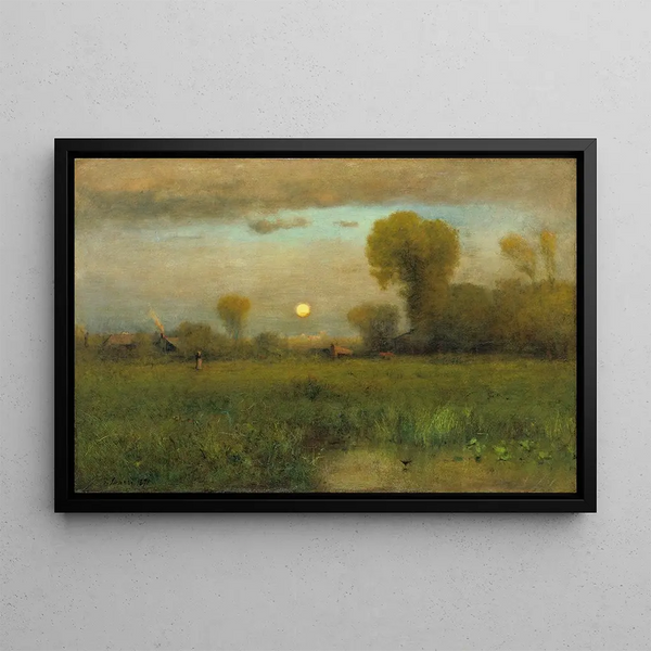 Maansikkel van de oogst - George Inness — ingelijst kunstwerk aan de muur