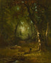Landschap met jager - George Inness — weergave van het kunstwerk
