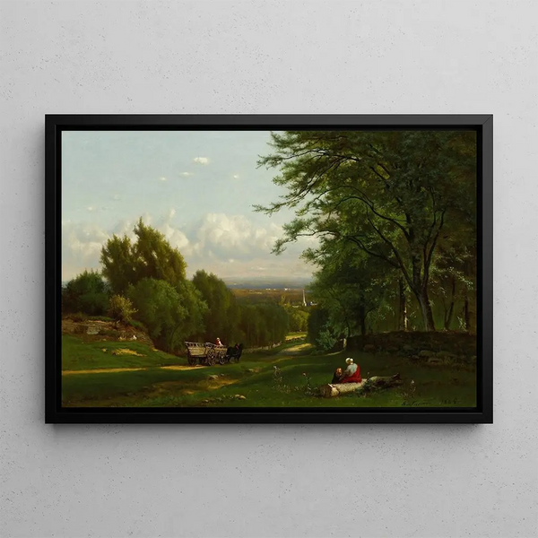 vlakbij Leeds, New York - George Inness — ingelijst kunstwerk aan de muur