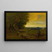 van Berger en kudde bij zonsondergang - George Inness — ingelijst kunstwerk aan de muur