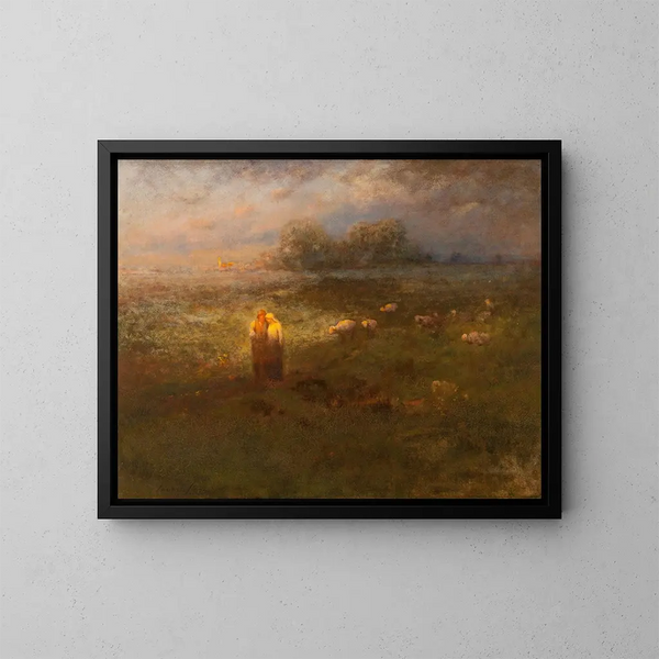 namiddag goud - George Inness Jr — ingelijst kunstwerk aan de muur
