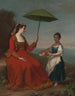 Een Dame van Neturrio, een haven in de territoria van de pausen - George James — weergave van het kunstwerk
