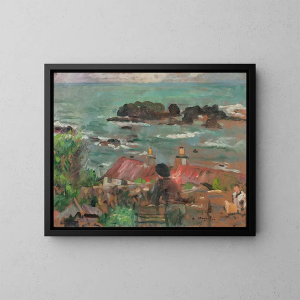 Above Largo Bay - George Leslie Hunter — framed artwork on a wall