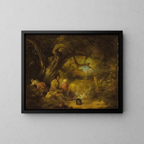 Campement de gitans - George Morland — framed artwork on a wall