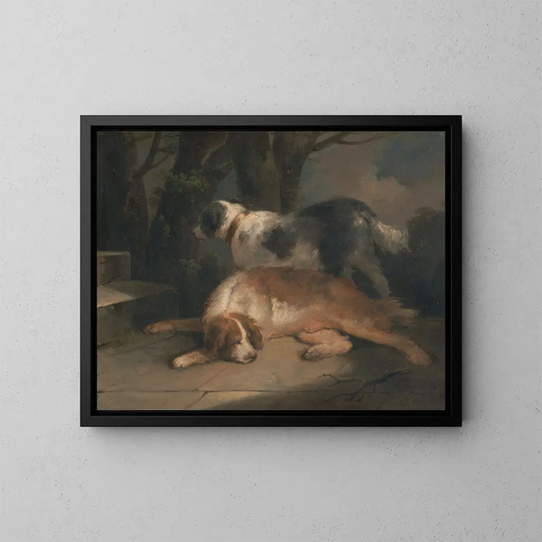 Les setters - George Morland — framed artwork on a wall