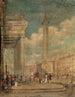 Een uitzicht op O'Connell Street in Dublin - George Petrie — weergave van het kunstwerk