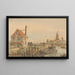 Kanaal met een boot, een huis en twee molens - George Pieter Westenberg — ingelijst kunstwerk aan de muur