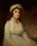Portret van Miss Elizabeth Tighe 1774-1857 Halflang haar dragend in een witte jurk - George Romney — weergave van het kunstwerk
