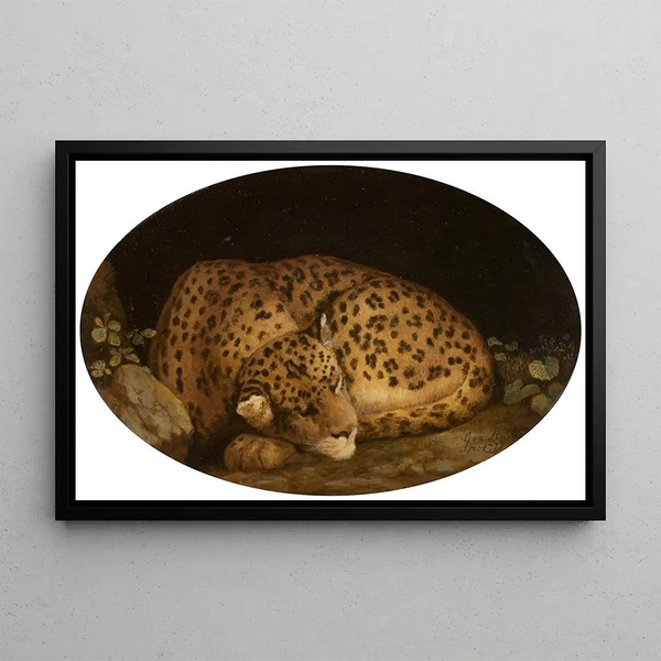 Luipaard slapend - George Stubbs — ingelijst kunstwerk aan de muur