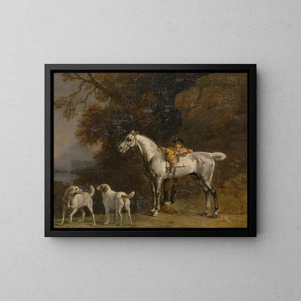 Studiën voor of naar de derde hertog van Richmond met de jacht van Charleton - George Stubbs — ingelijst kunstwerk aan de muur