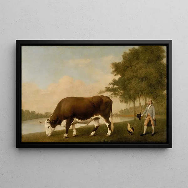 De Lincolnshire Koe - George Stubbs — ingelijst kunstwerk aan de muur