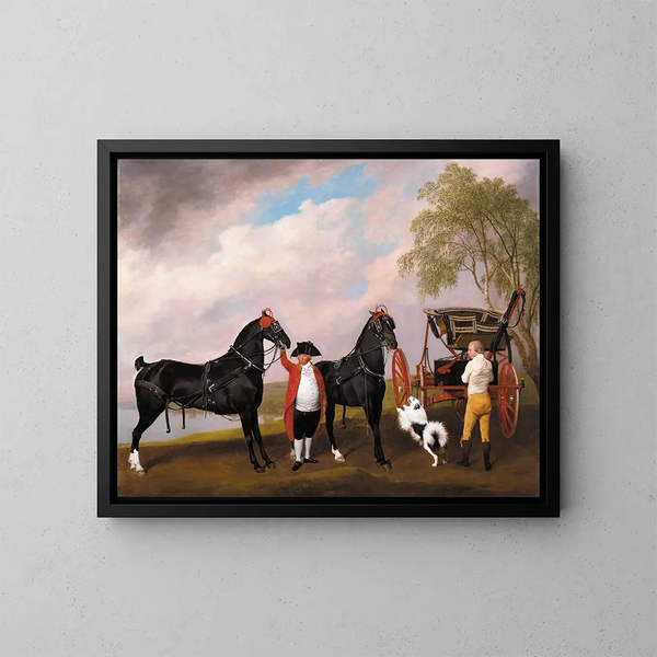 De phaéton van de prins van Wales - George Stubbs — ingelijst kunstwerk aan de muur