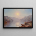 Landschap met rivier bij zonsopgang - George W Waters — ingelijst kunstwerk aan de muur