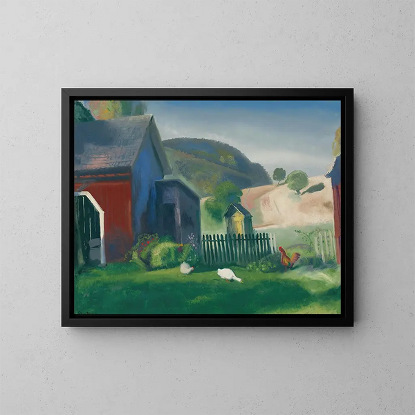La Ferme et les Poules - George Wesley Bellows — ingelijst kunstwerk aan de muur