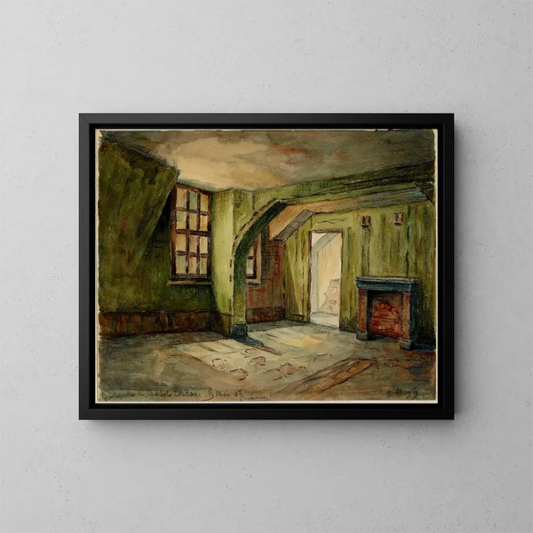 The room where Charlotte Corday slept the night before Marat's assassination - Georges-Henri Manesse — framed artwork on a wall