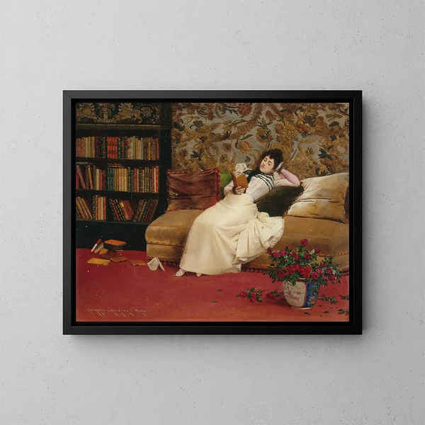 The Reading - Georges Croegaert — framed artwork on a wall