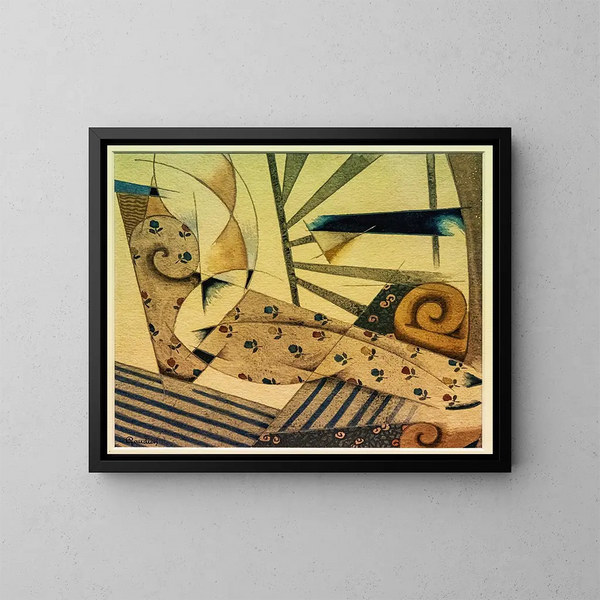 Cubic Odalisque painting - Georges Gaudion — framed artwork on a wall