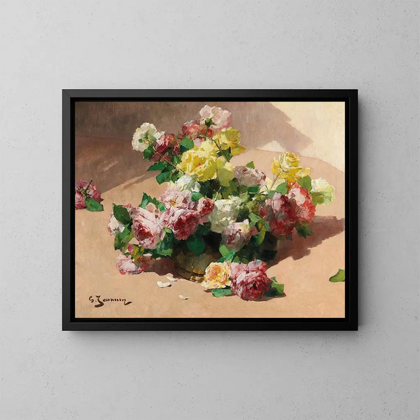 Roses - Georges Jeannin — framed artwork on a wall