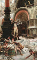 Tambour-major van het Franse leger dat de duiven op het San Marco plein in Venetië voert - Georges Jules Victor Clairin — weergave van het kunstwerk
