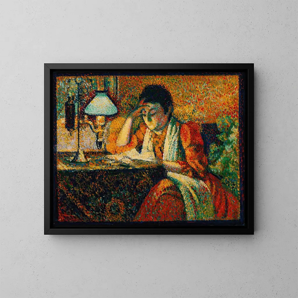 La Liseuse - Georges Lemmen — framed artwork on a wall