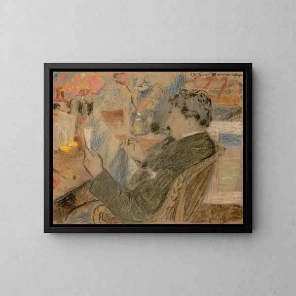 Portrait Painting of Jan Toorop - Georges Lemmen — framed artwork on a wall