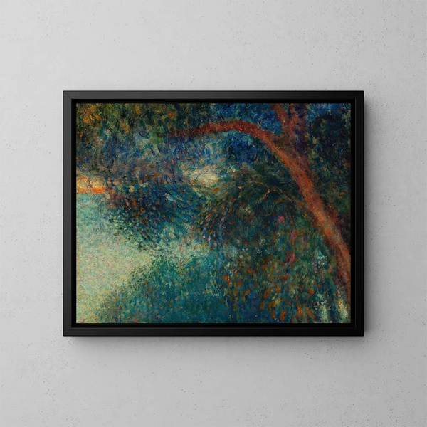 Weeping Willow near a River - Georges Lemmen — framed artwork on a wall