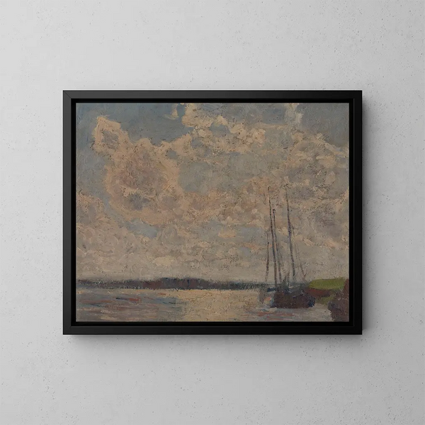 View of the Scheldt - Georges Léon Ernest Buysse — framed artwork on a wall