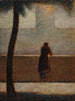 van een man leunend op een borstwering - Georges Seurat — weergave van het kunstwerk