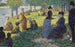 schets in olieverf voor La Grande Jatte - Georges Seurat — weergave van het kunstwerk