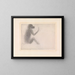 Singe zittend - Georges Seurat — ingelijst kunstwerk aan de muur