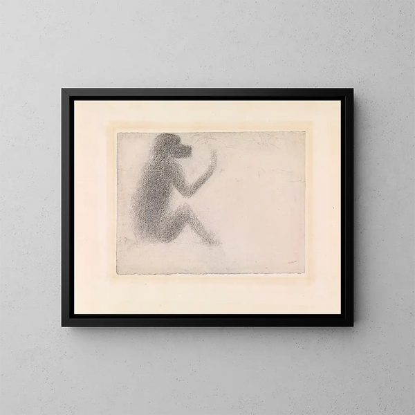 Singe zittend - Georges Seurat — ingelijst kunstwerk aan de muur
