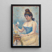 Jonge vrouw die zich poedert - Georges Seurat — ingelijst kunstwerk aan de muur