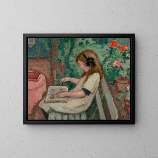 The Reading - Georges d'Espagnat — framed artwork on a wall