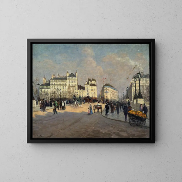 View of the Pont-Neuf - Georges-Émile Carette — framed artwork on a wall
