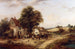 Een boerderijplein met personages en paarden - Georgina Lara — weergave van het kunstwerk