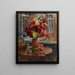 Natuurlijke stilleven met rozen en stokrozen - Georgy Konstantinovich Savitsky — ingelijst kunstwerk aan de muur