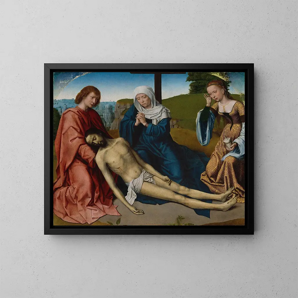 Lamentation sur le corps du Christ - Gerard David — framed artwork on a wall