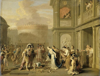 Gerard Hoet - Queen Cleophis Offering Wine to Alexander the Great after his Conquest of Mazaka.webp