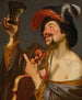 Een vrolijke violist die een roemer vasthoudt - Gerard van Honthorst — weergave van het kunstwerk